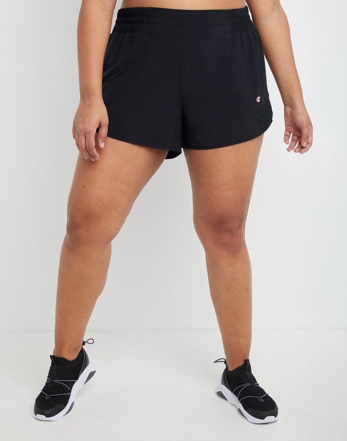 Champion Womens Shorts NZ - Plus Absolute Woven 4 Black ( 8607-MCXSO )